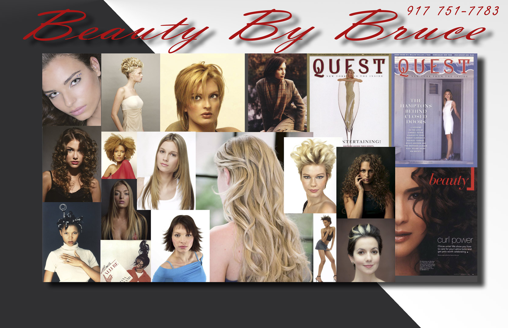Beauty by Bruce Collage of Hair and Makeup creations of Bruce Kushnick